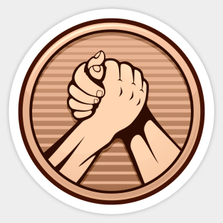 Arm Wrestling Bronze Sticker